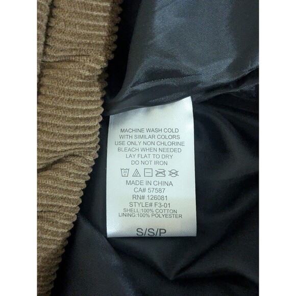 Reason Brand Corduroy Newport Brown Puffer Jacket Mens Size Medium - Picture 4 of 8